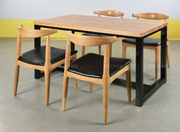 美式铁艺餐桌小扶手椅子组合