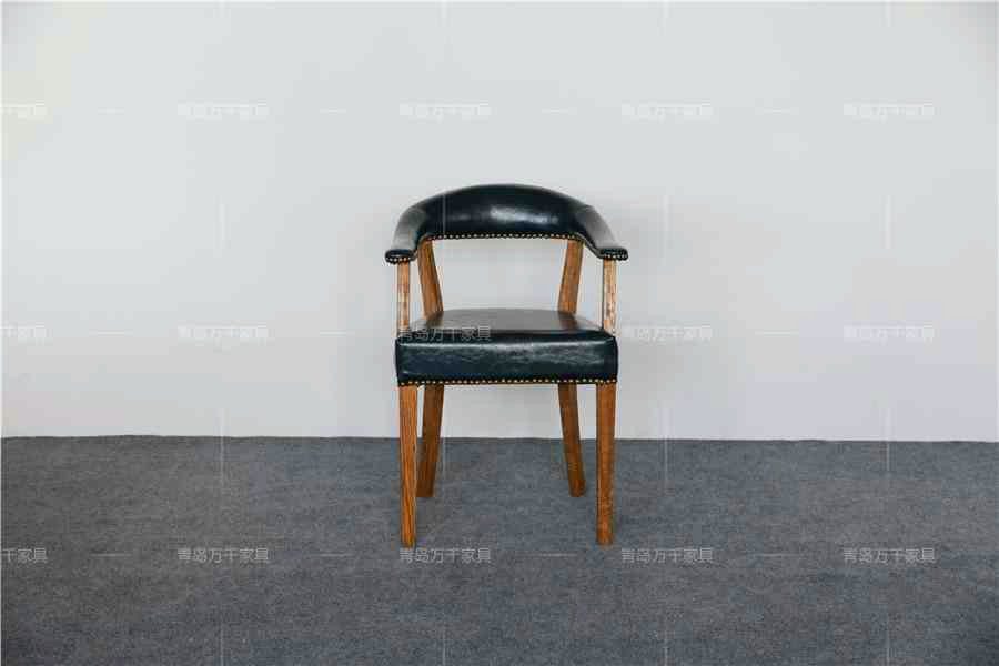 美式实木铆钉扶手椅 圈椅